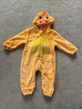 Toddler Costume Yellow Duck Plush One-Piece Hooded Romper